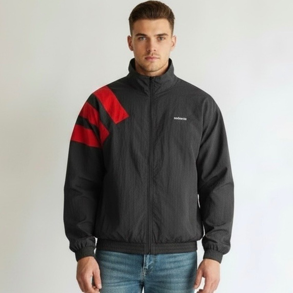 Adidas Originals Arch TT Track Jacket Black Red Windbreaker KD4069 Mens XL NWT